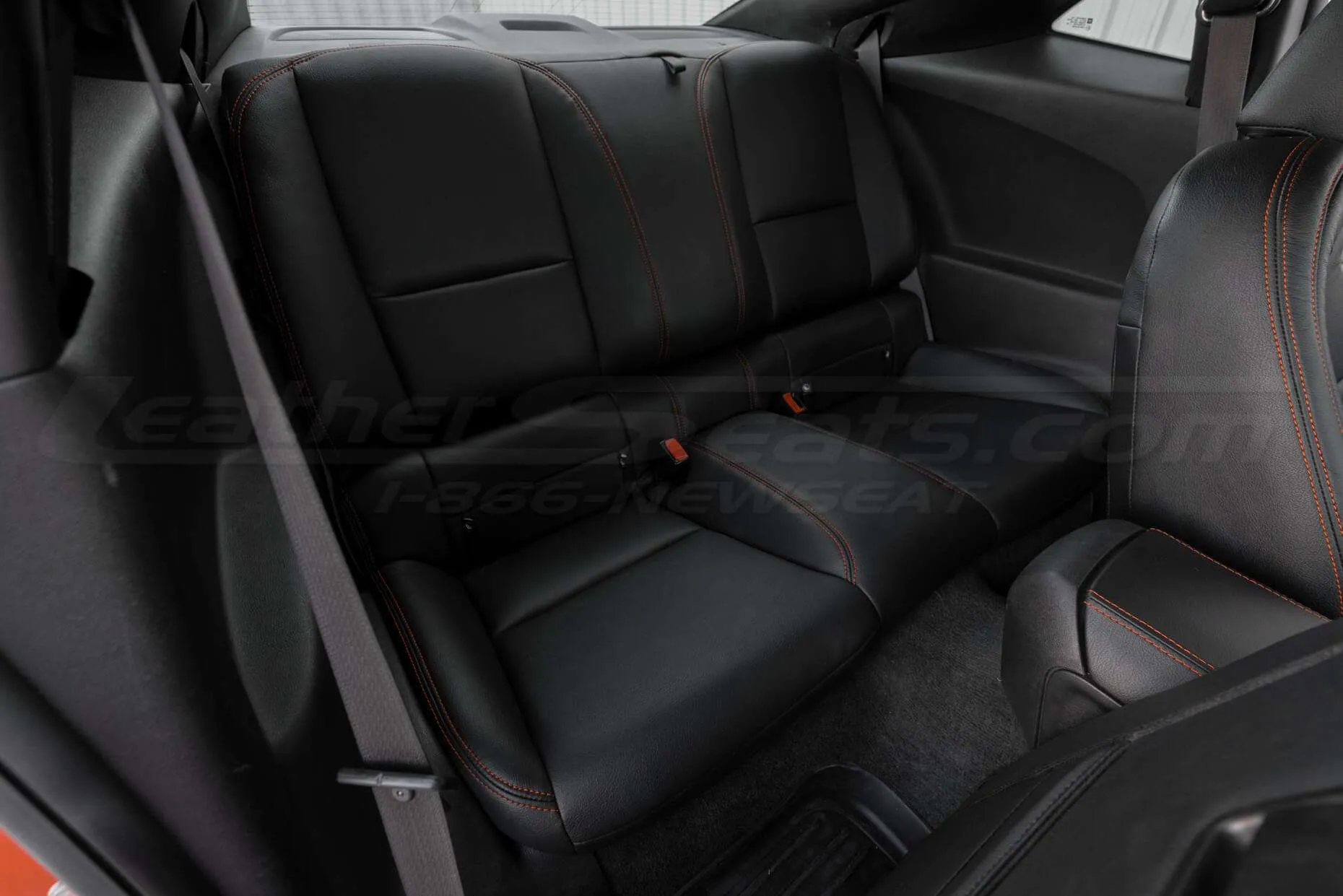 Chevrolet Camaro Leather Seats - Black - Rear seats from passenger side