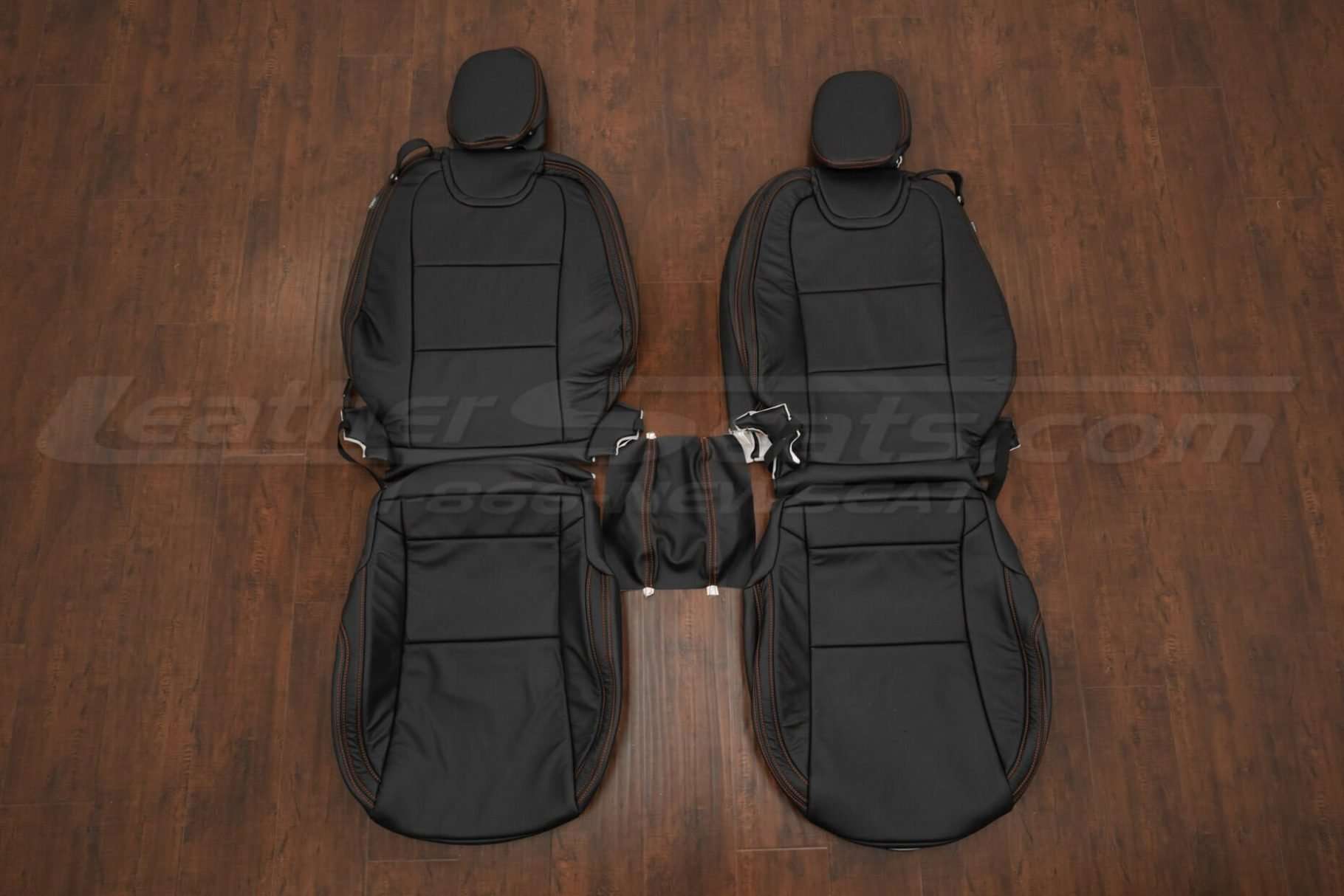 Chevrolet Camaro Leather Seat Kit - Black - Front seat upholstery wih console over