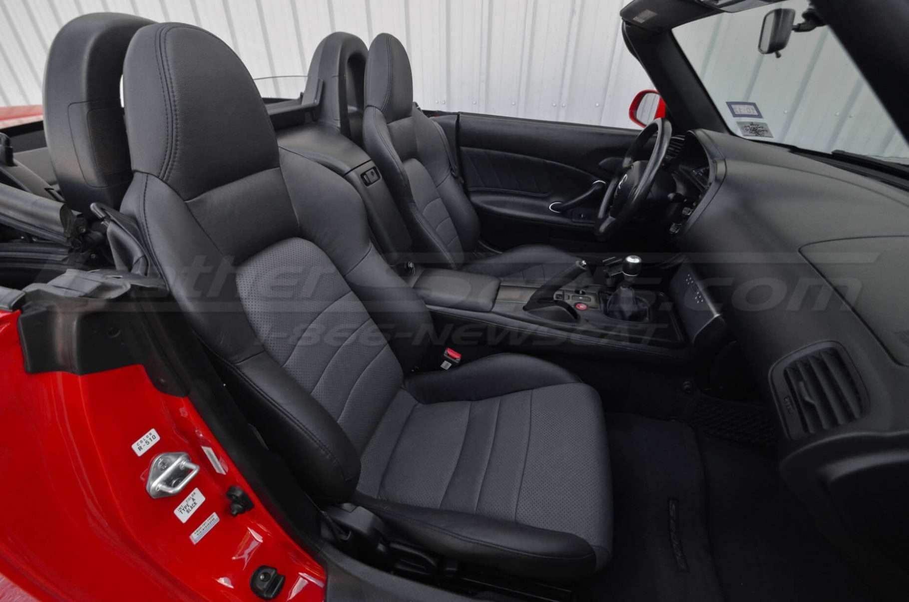 Honda S2000Installed Leather Seats - Black & Graphite - Front passenger seat