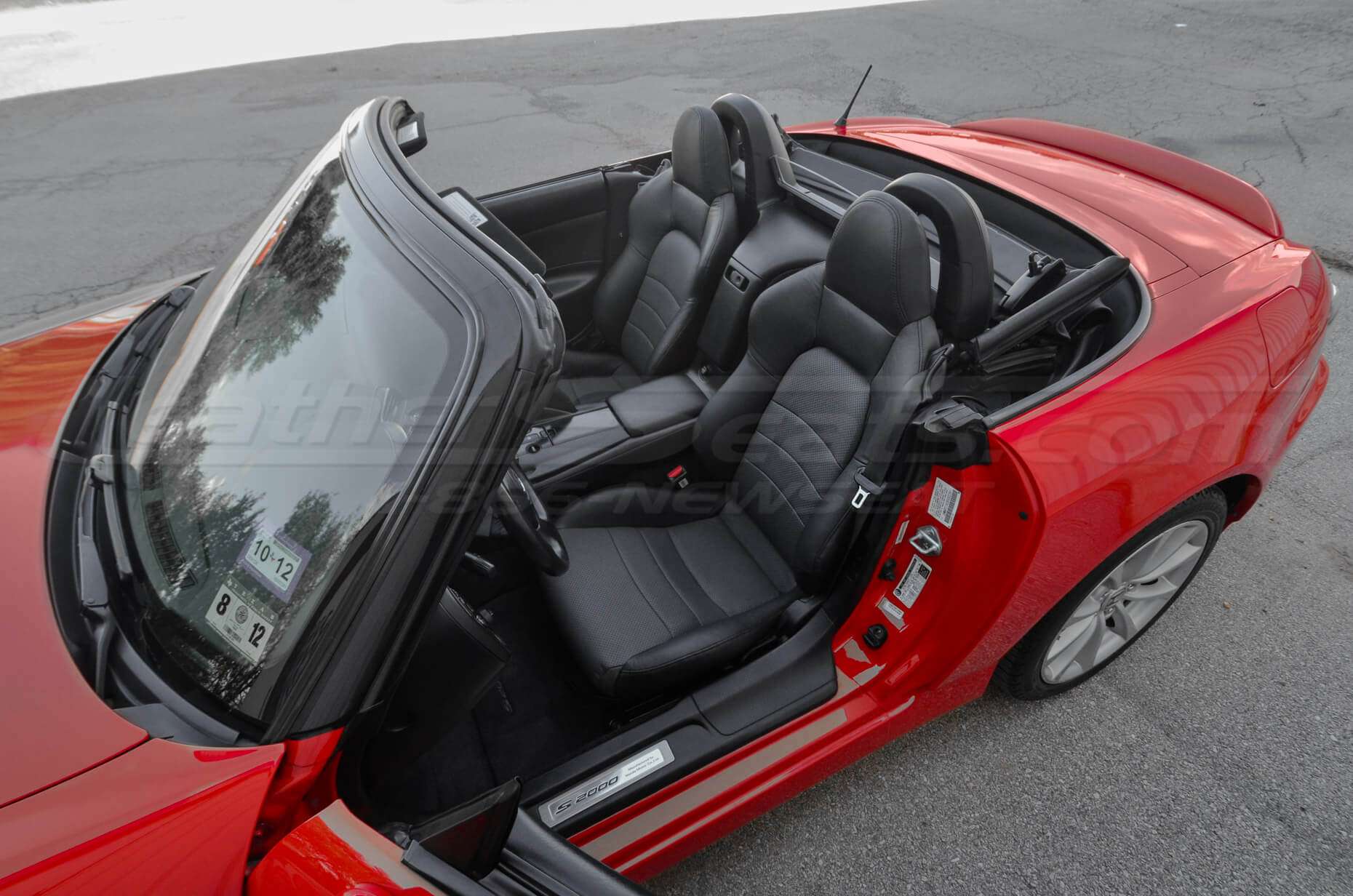 Overhead of installed Honda S2000 Leather Seats