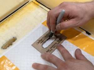 Trace area on pad where TED blower is