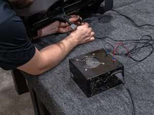 Text the ventilation system using an outside power source.