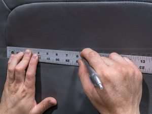 mark the placement of the bezel so that it sits directly in line with the blower 2