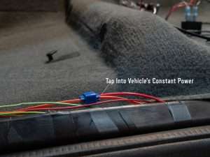 Connect your 12v constant tap wire to pin 30 on the included relay. Minimum of 2- amps