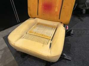 Grid for foam trenching where heating pad will be