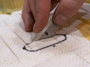 Cut out the traced TED hole