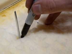 Remove foam from the hole