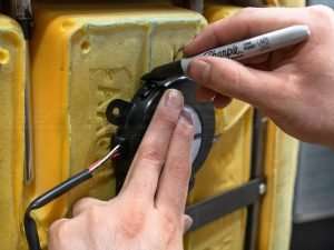 Tracing TED blower position on back of seat foam