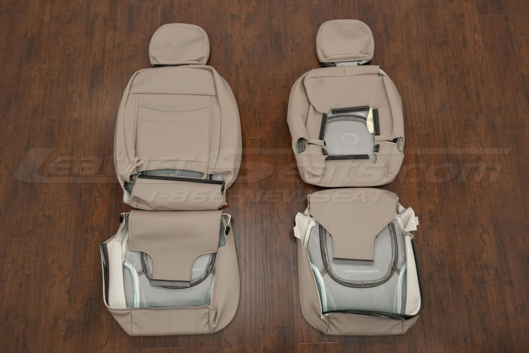 Back view of front seat upholstery