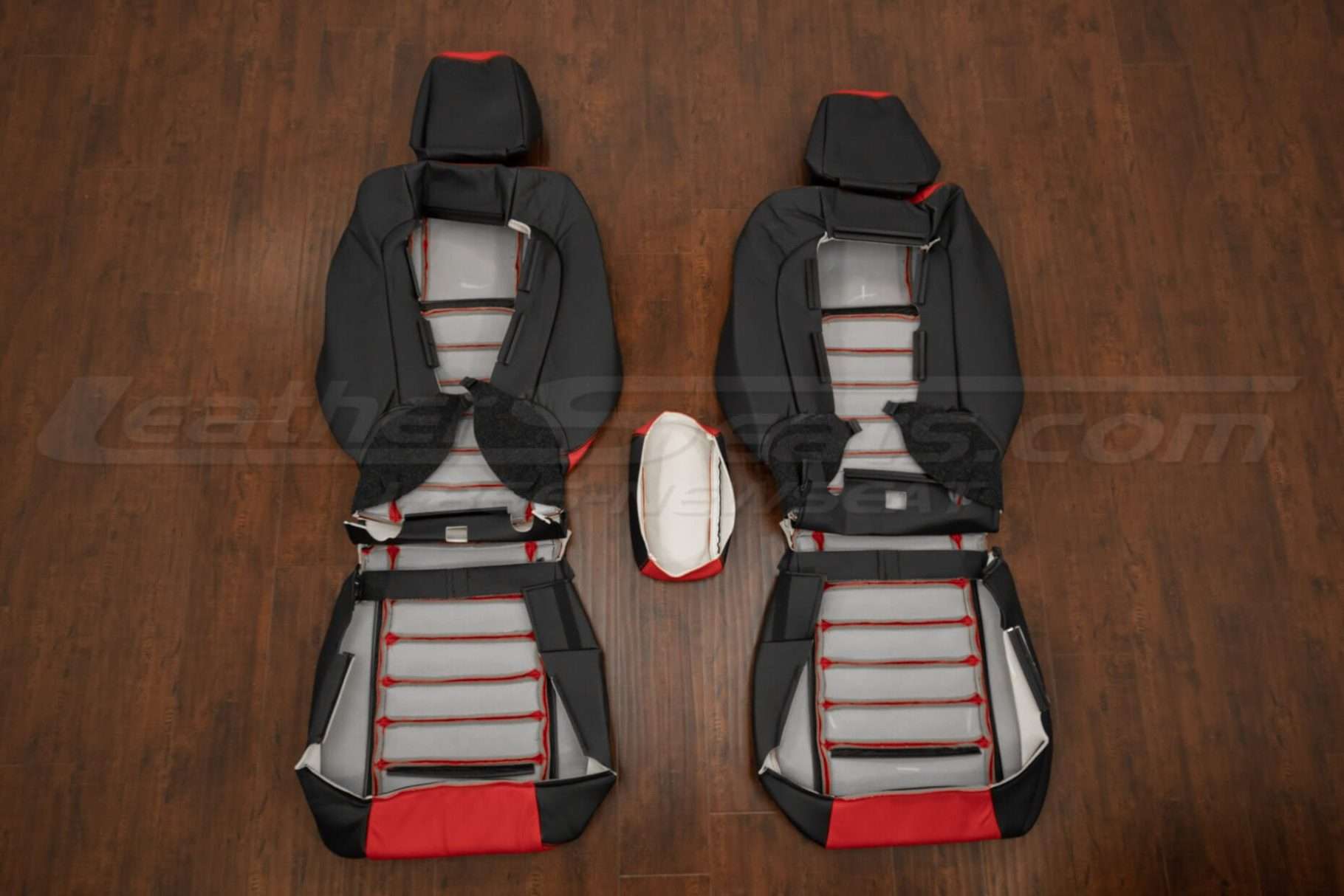 Back view of front seat upholstery & console lid cover