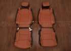 Toyota Tundra CrewMax leather seat kit - Black & Mitt Brown - Front seat upholstery