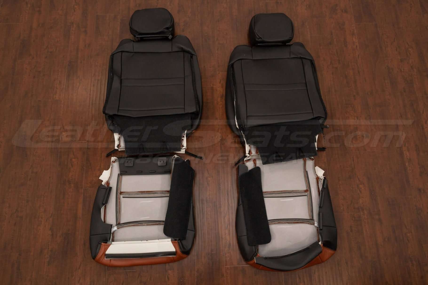 Back view of front seat upholstery