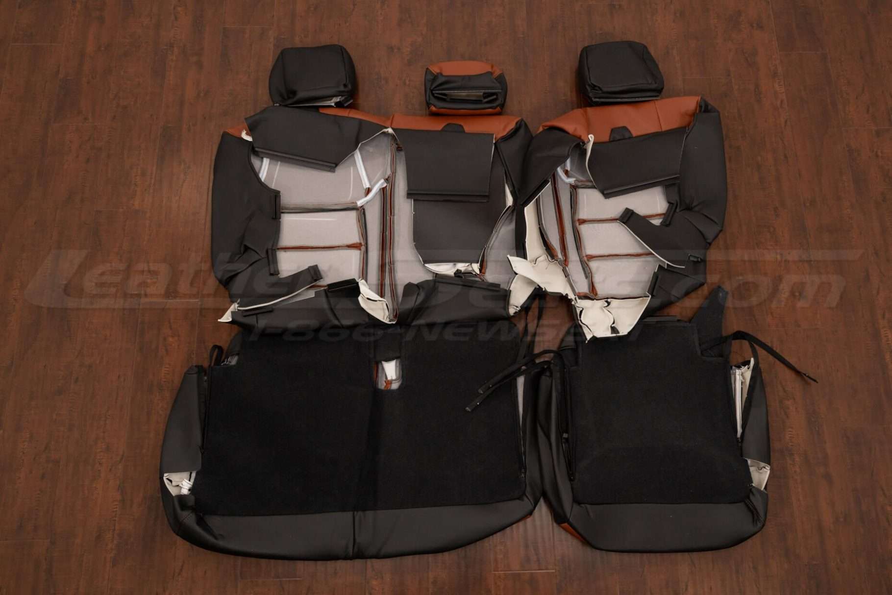 Back view of rear seat upholstery