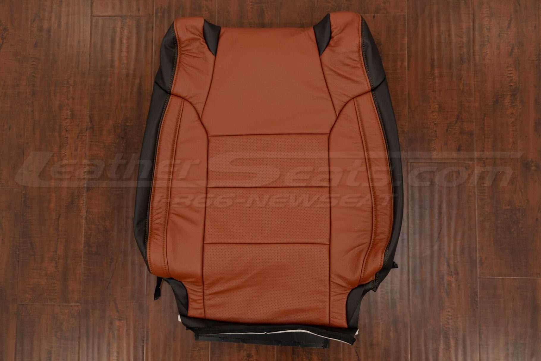 Front backrest upholstery with Perforated Inserts