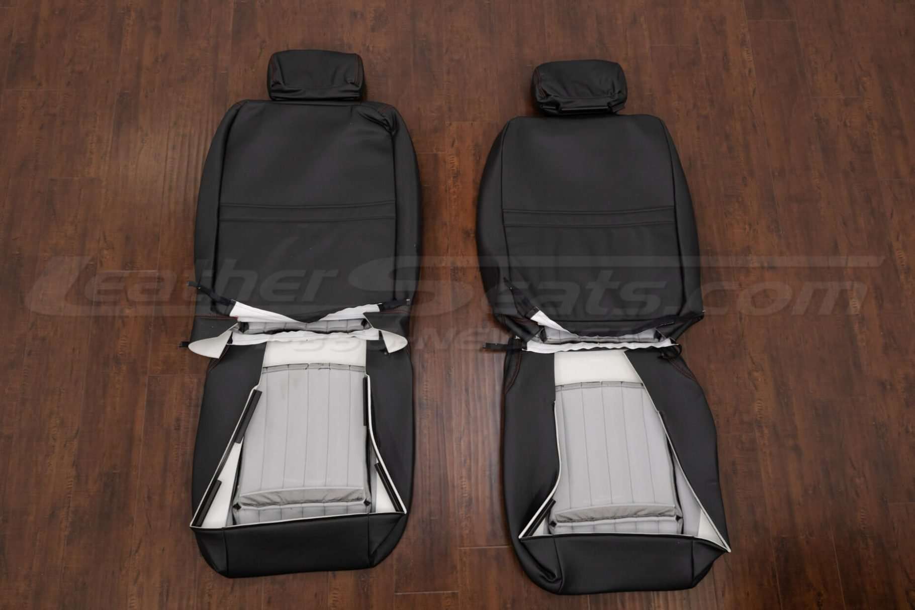Back view of front seat upholstery