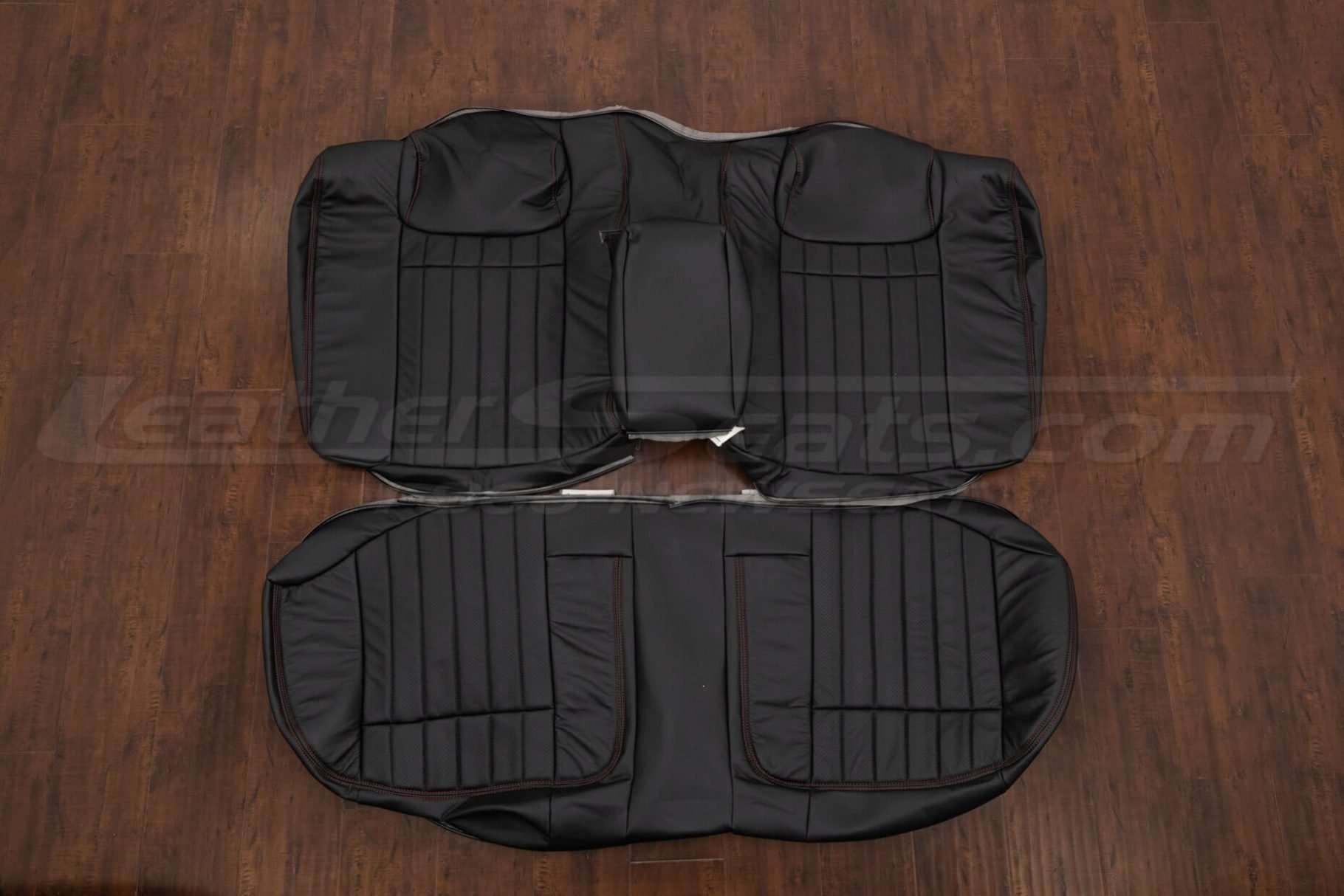 Chevy Impala SS Sedan Leather Seat Kit - Black - Rear seat upholstery w/ Armrest