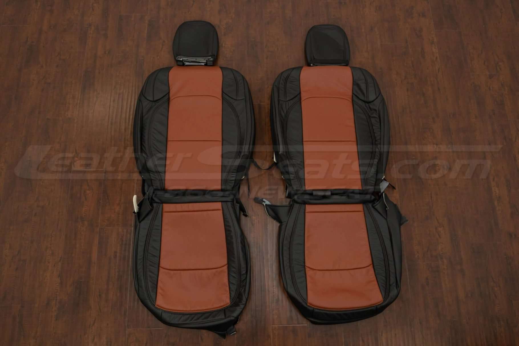 Jeep Wrangler Leather Seat Kit - Black w/ Mitt Brown Body - Front seat upholstery