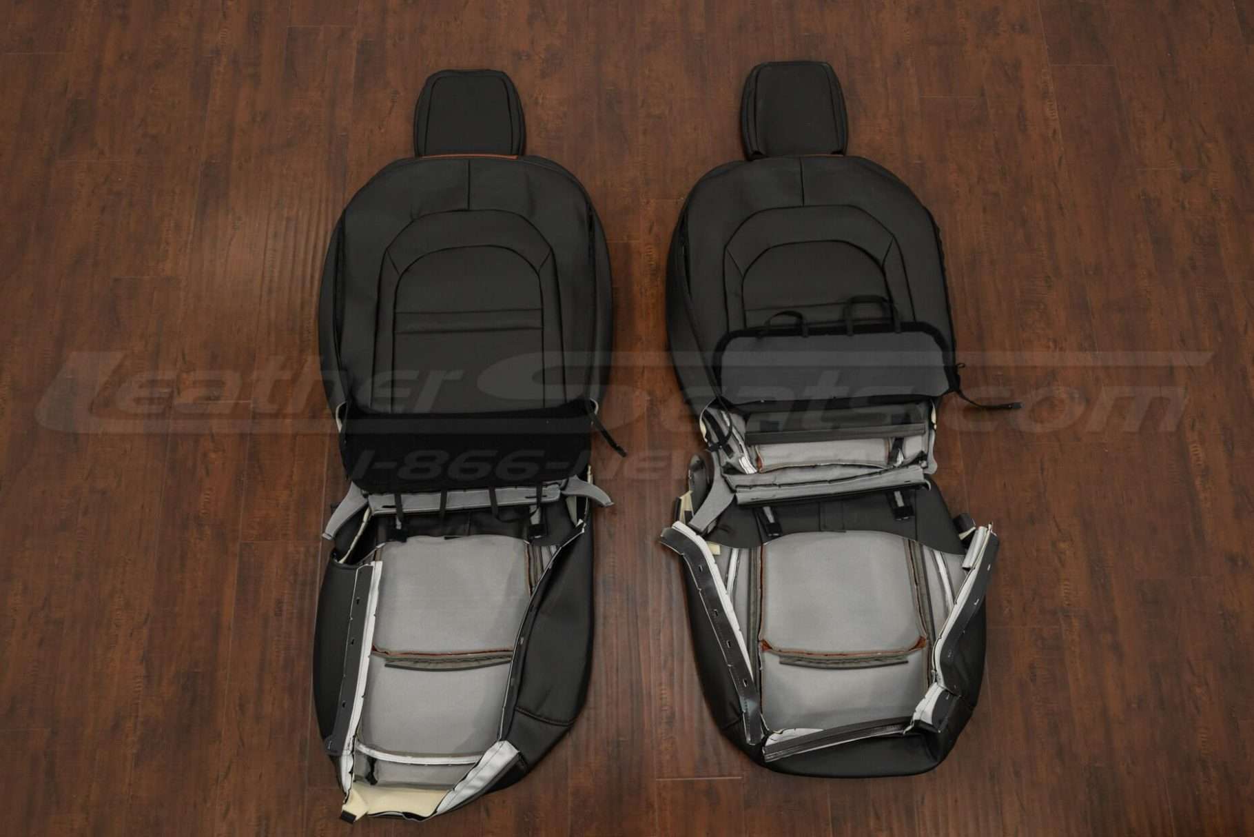 Back view of front seat upholstery