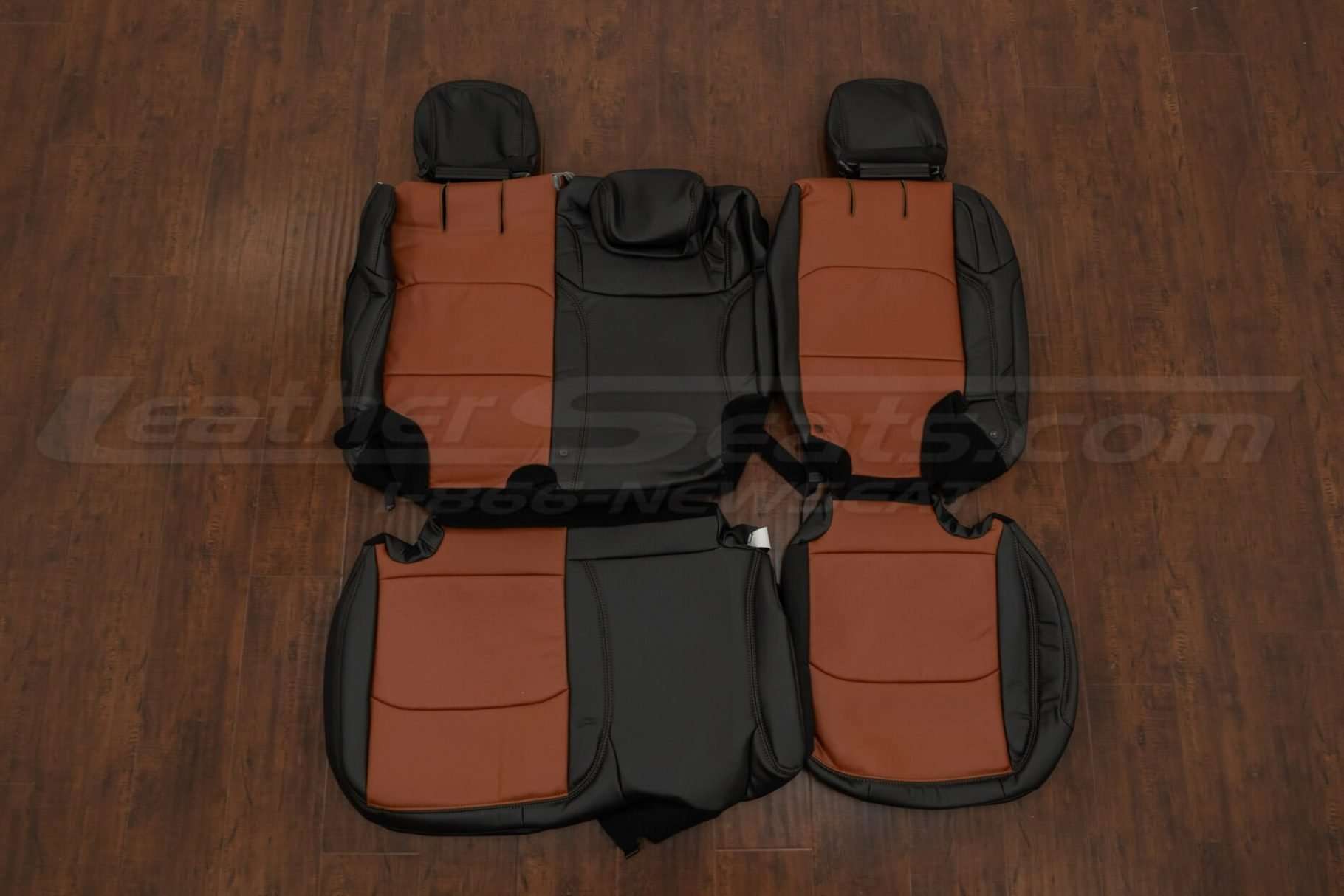 Jeep Wrangler JL Leather Seat Kit - Black & Mitt Brown - Rear seat upholstery