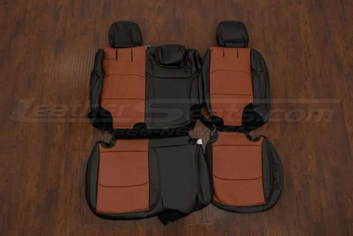 Jeep Wrangler JL Leather Seat Kit - Black & Mitt Brown - Rear seat upholstery