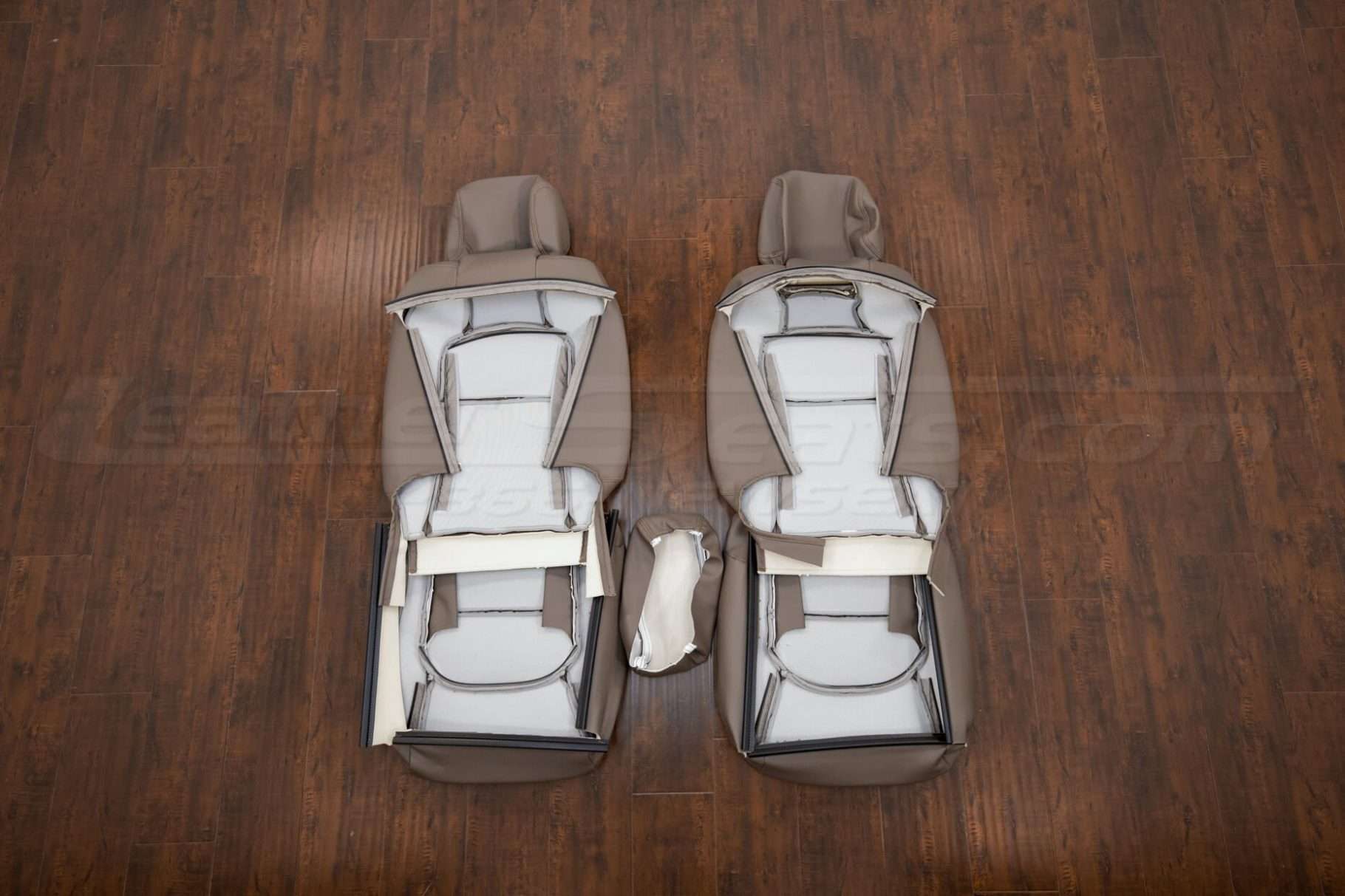 Back view of front seat upholstery & console lid cover