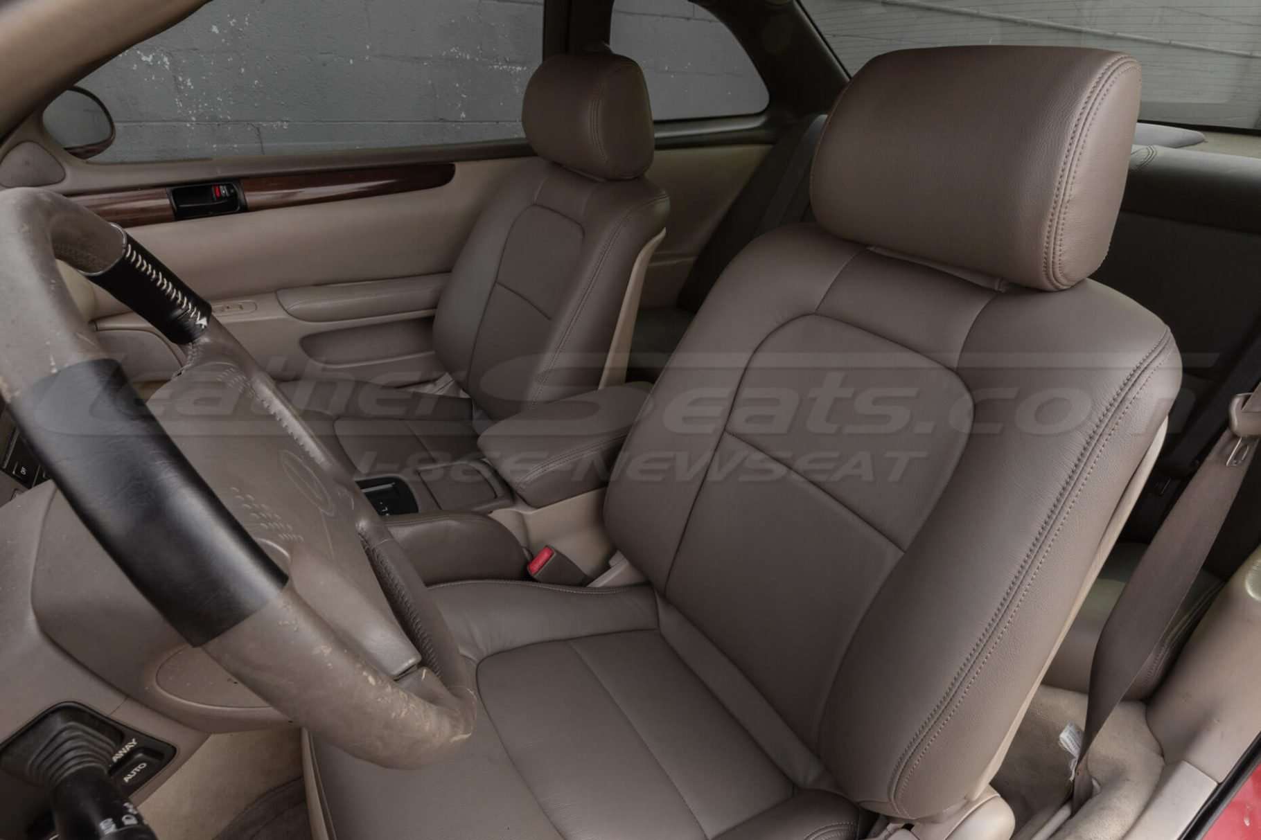 Lexus SC300/400 Installed Leather Seats - Driftwood - front backrest up