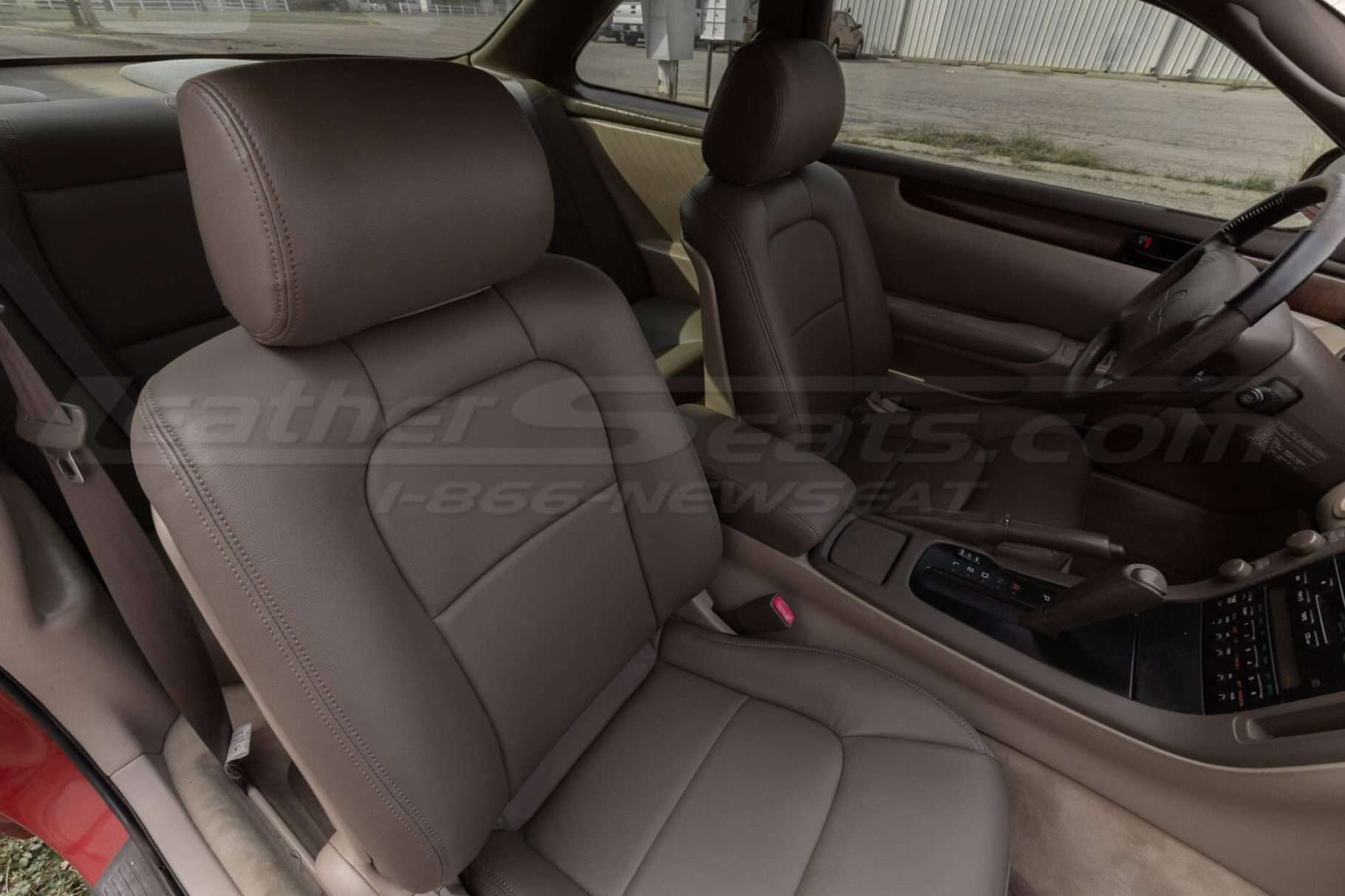 Installed Driftwood Leather Seats in LexusSC400 - Front passenger seat alternative angle