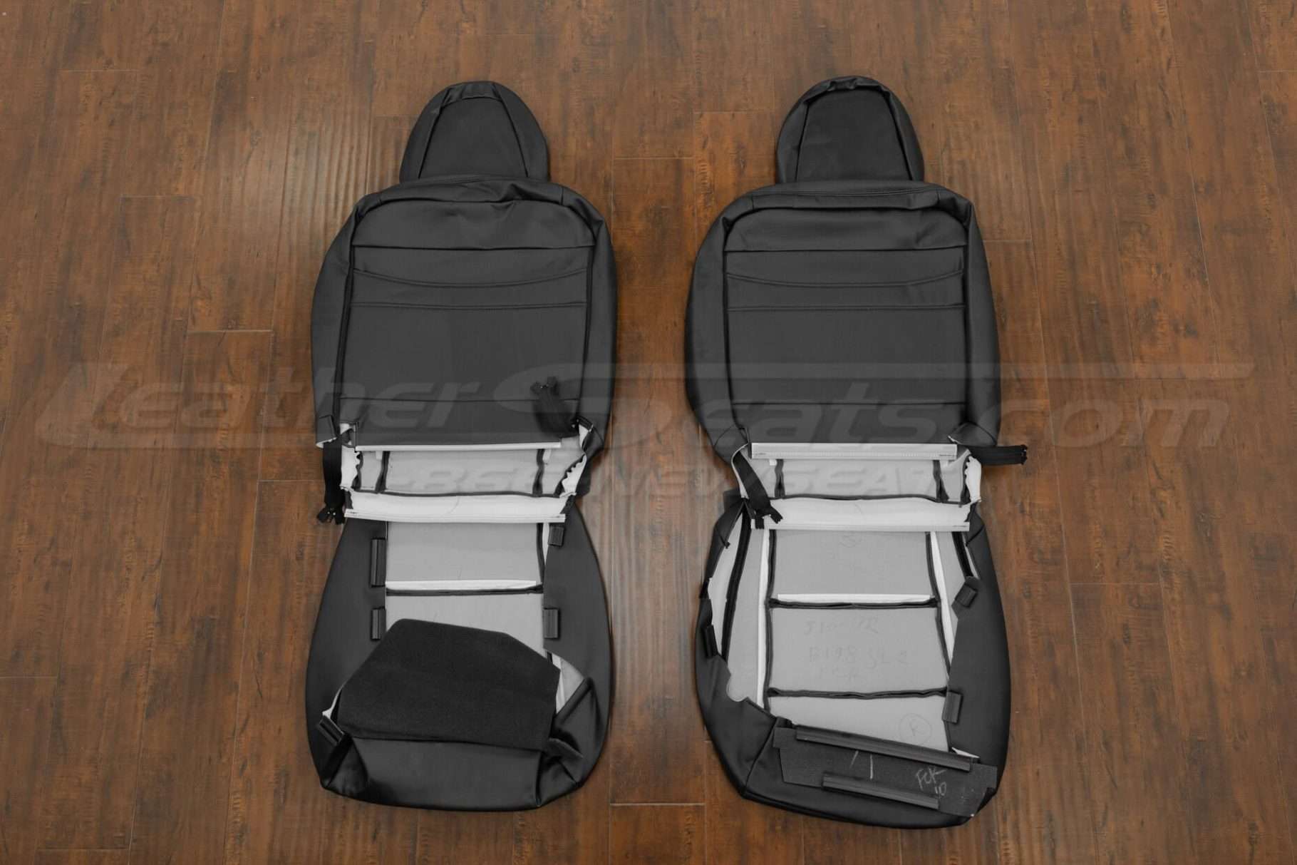 Back view of front seat upholstery