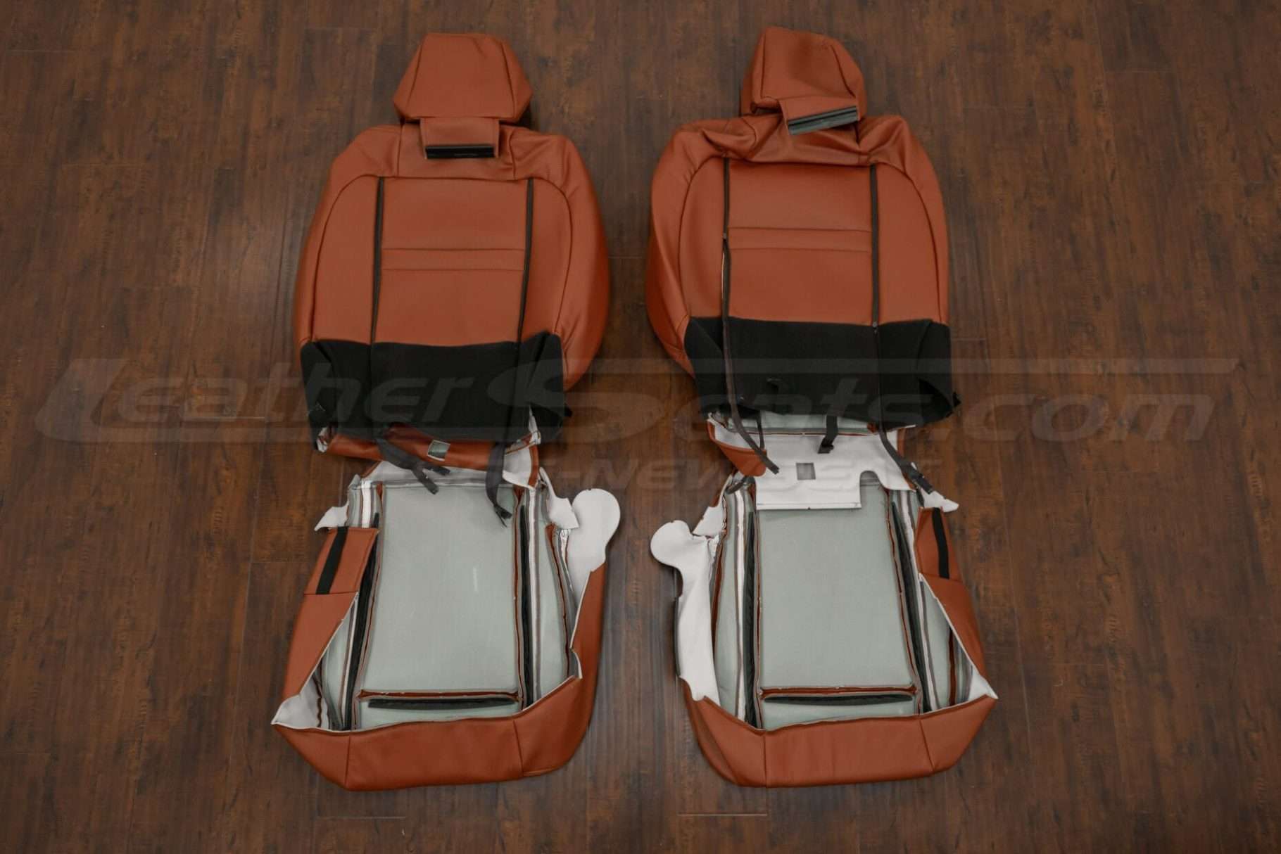 Back view of front seat upholstery