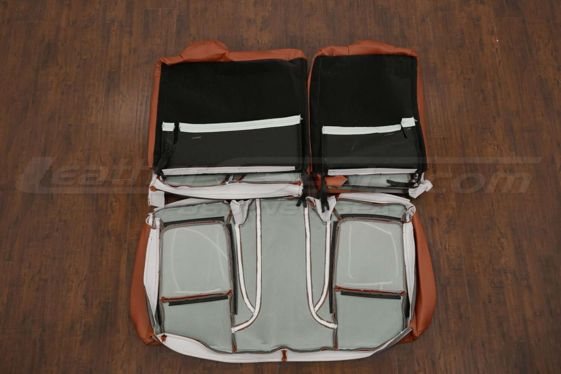 Back view of rear seat upholstery