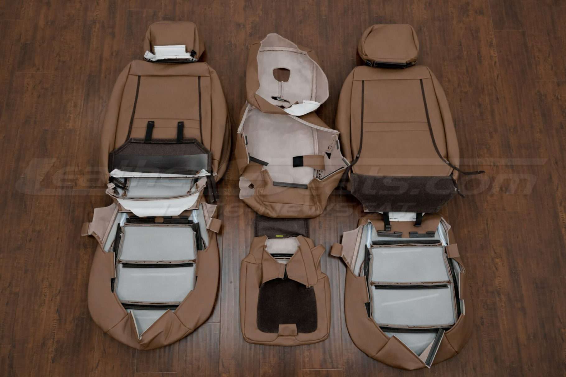 Back view of front row upholstery