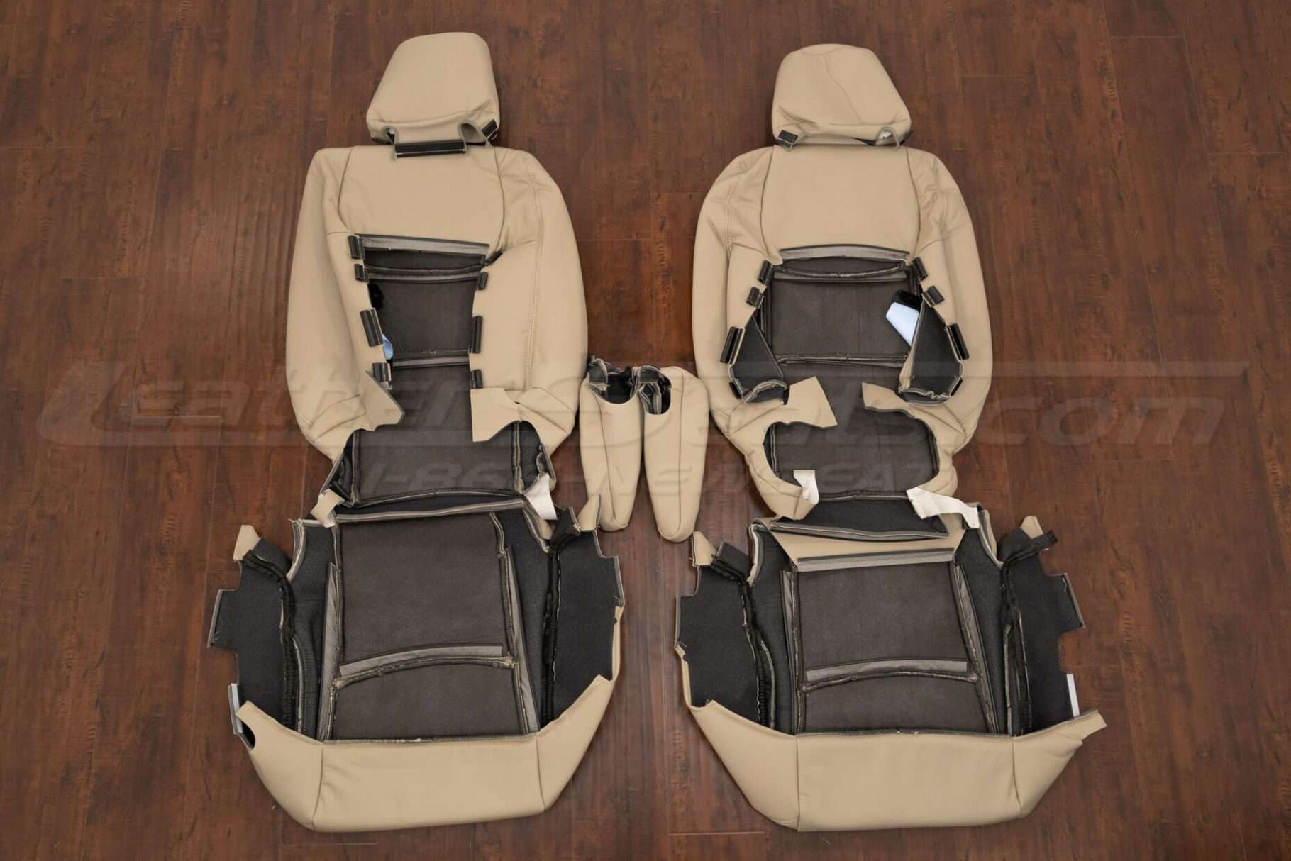 Back view of front seat upholstery