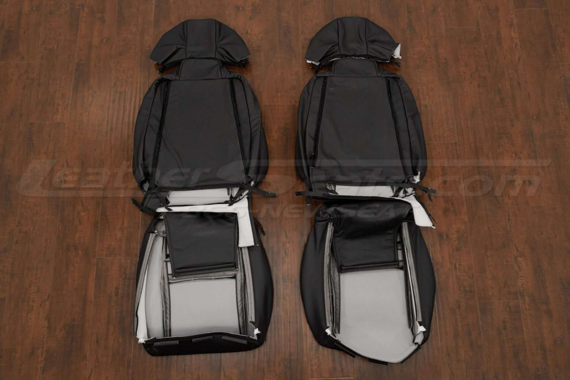 Back view of front seat upholstery