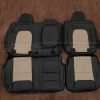 Dodge Ram Leather Seat Kit - Black & Ivory - Rear seat upholstery w/ Armrest
