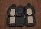 Dodge Ram Leather Seat Kit - Black & Ivory - Rear seat upholstery w/ Armrest