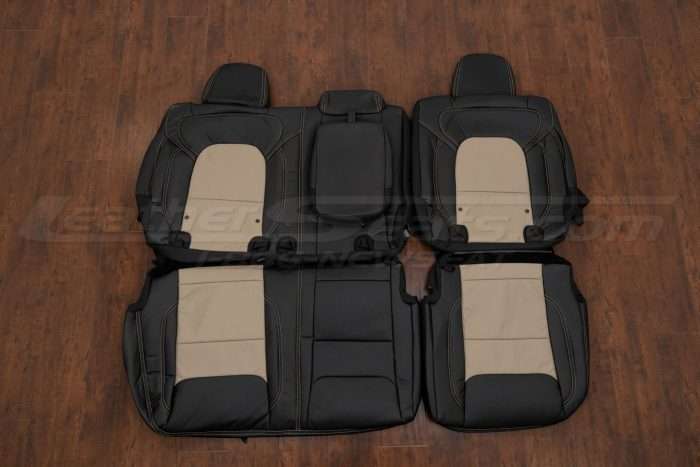 Dodge Ram Leather Seat Kit - Black & Ivory - Rear seat upholstery w/ Armrest