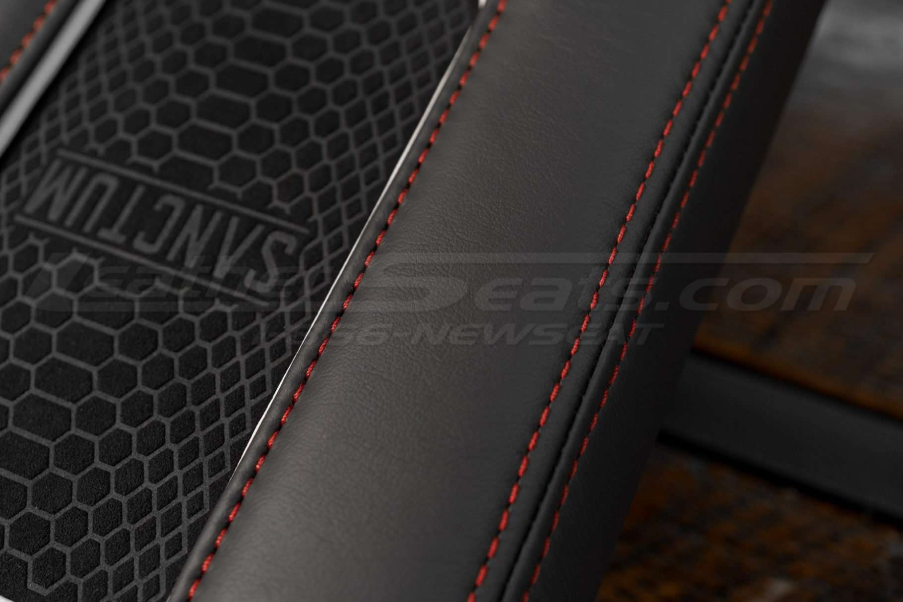 Contrasting Red double-stitching