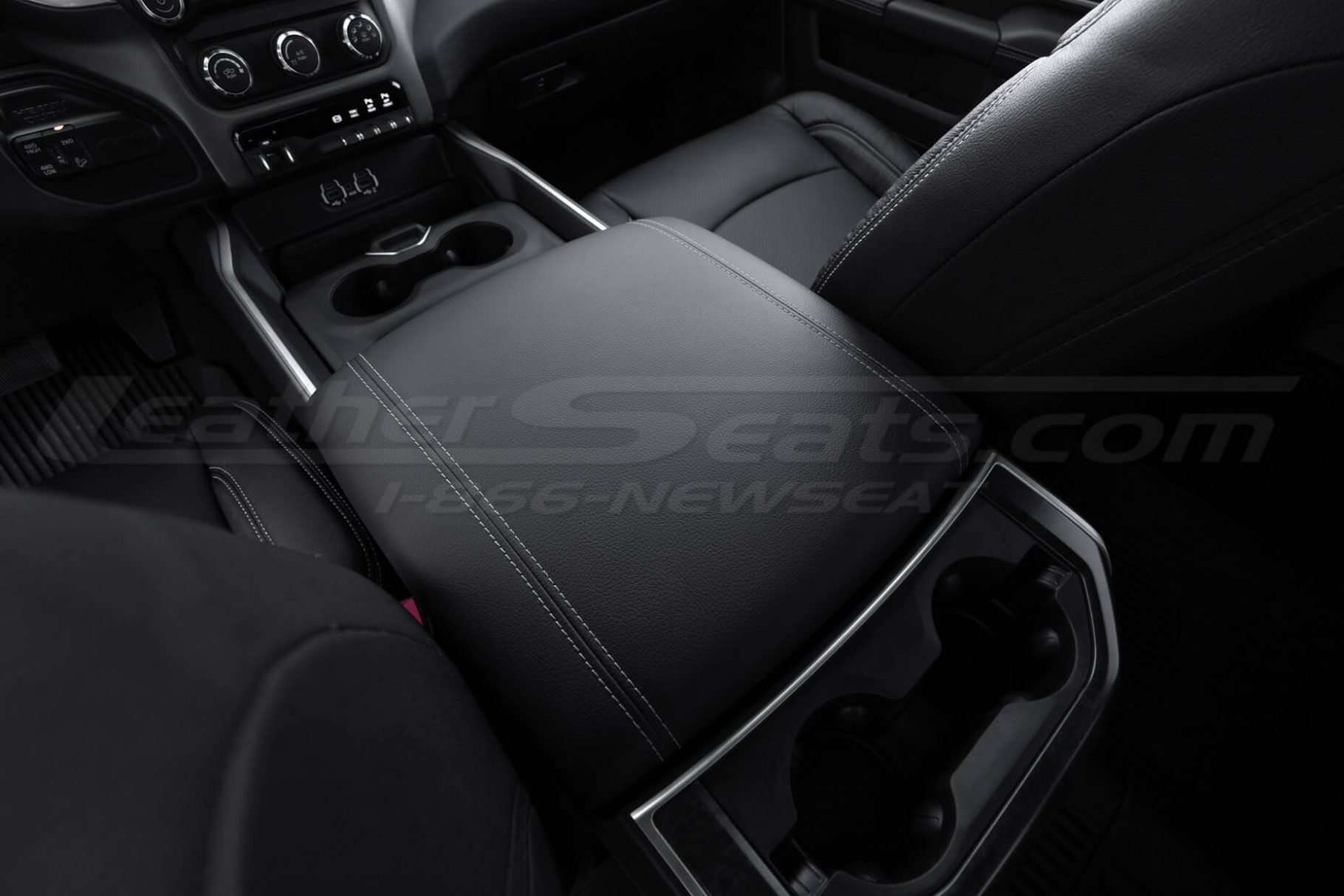 Black console lid cover for Dodge Ram Crew Cab