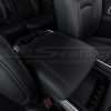 Close-up view of 2019-2022 Dodge Ram Console Lid cover in Black leather
