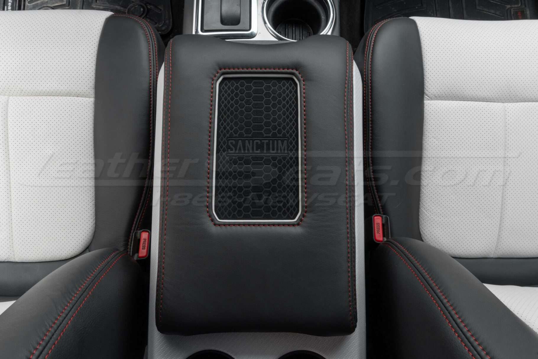 Top-down view of Ford F150 Charging console from behind