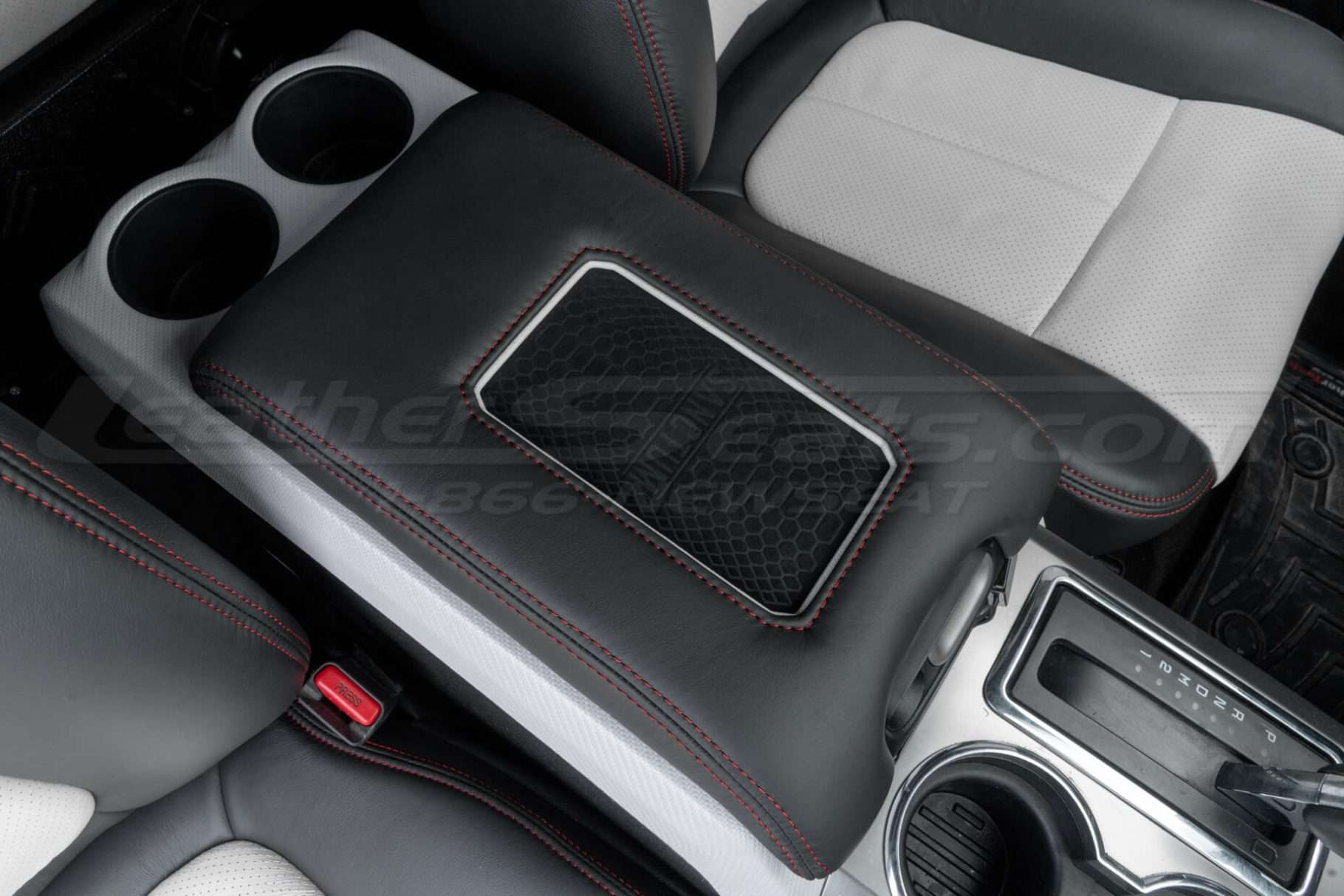 Passenger side close-up of Dark Graphite Wireless Charging Console