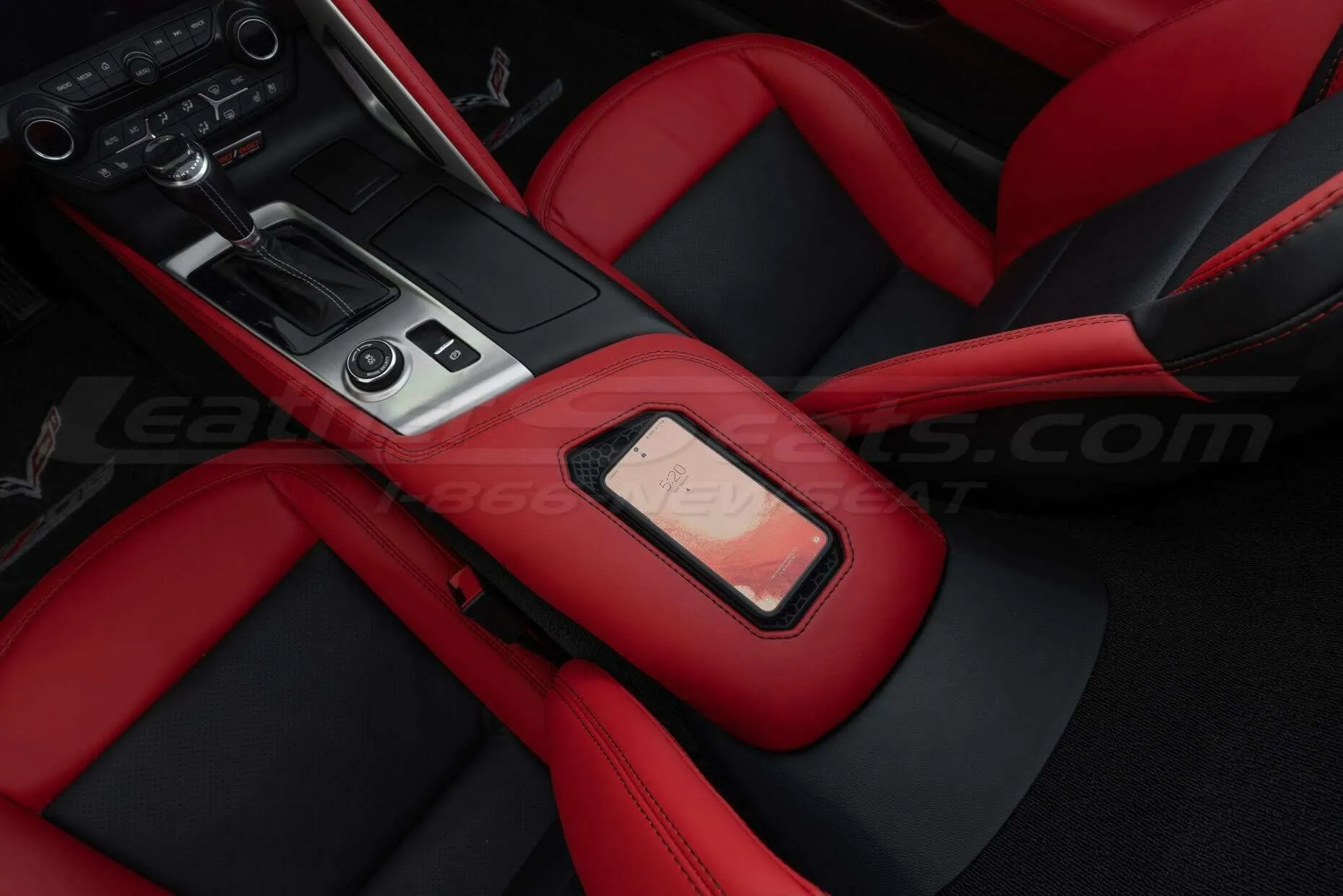 Chevy Corvette Sanctum Charging Console - Samsung Galaxy S22+ charging example