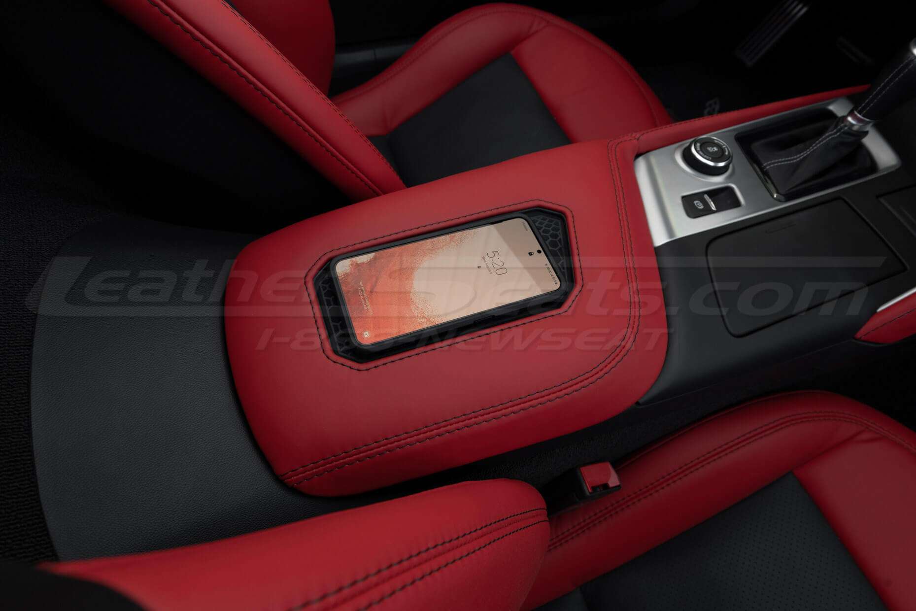 Bright Red Chevy Corvette Wireless Charging Console