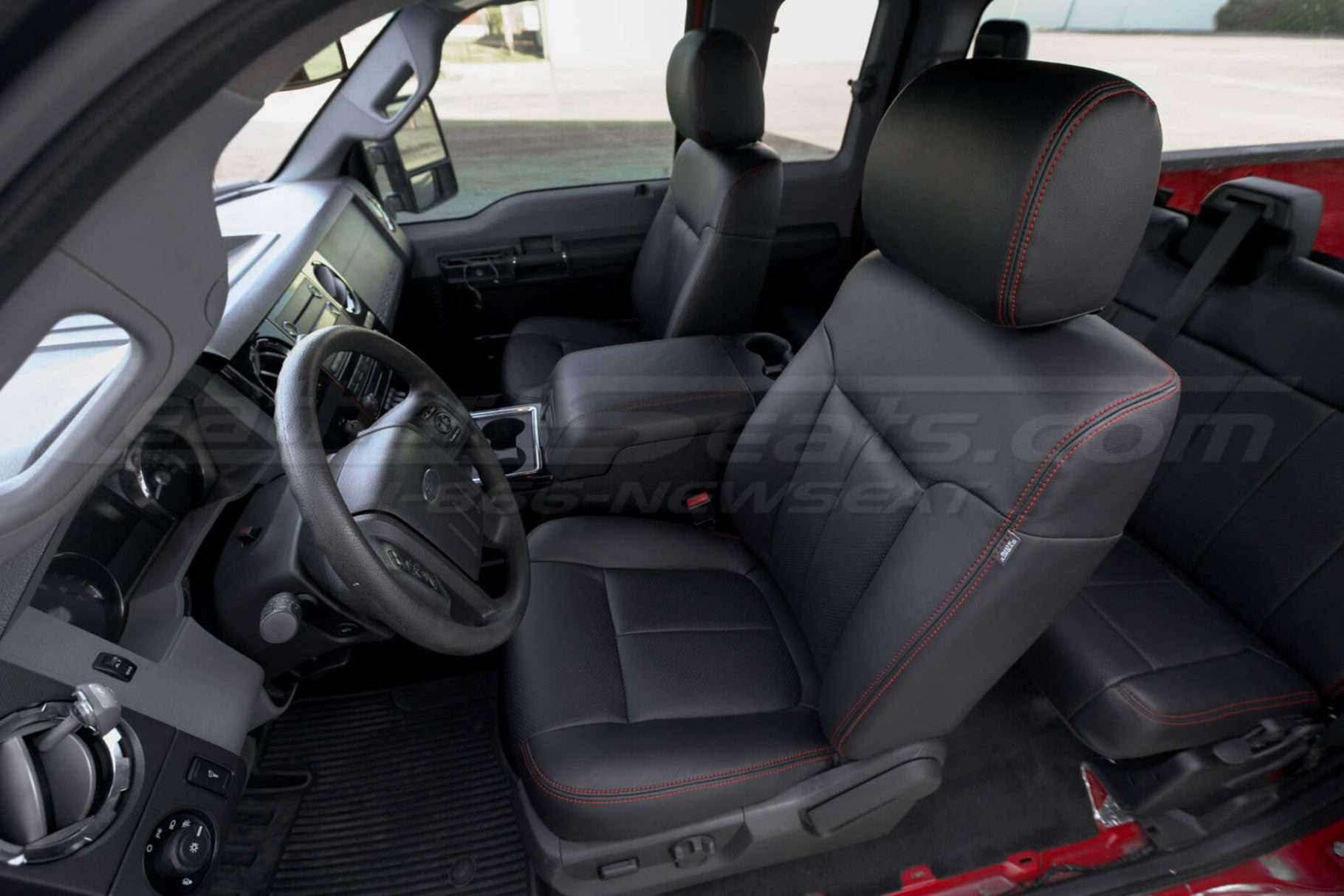 Ford Superduty Installed Leather Seats - Front seat from driver's side