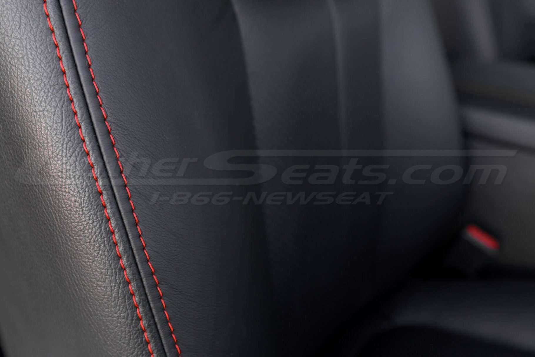 Contrasting Bright Red double-stitching
