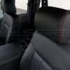 Leather headrest with Bright Red double-stitching