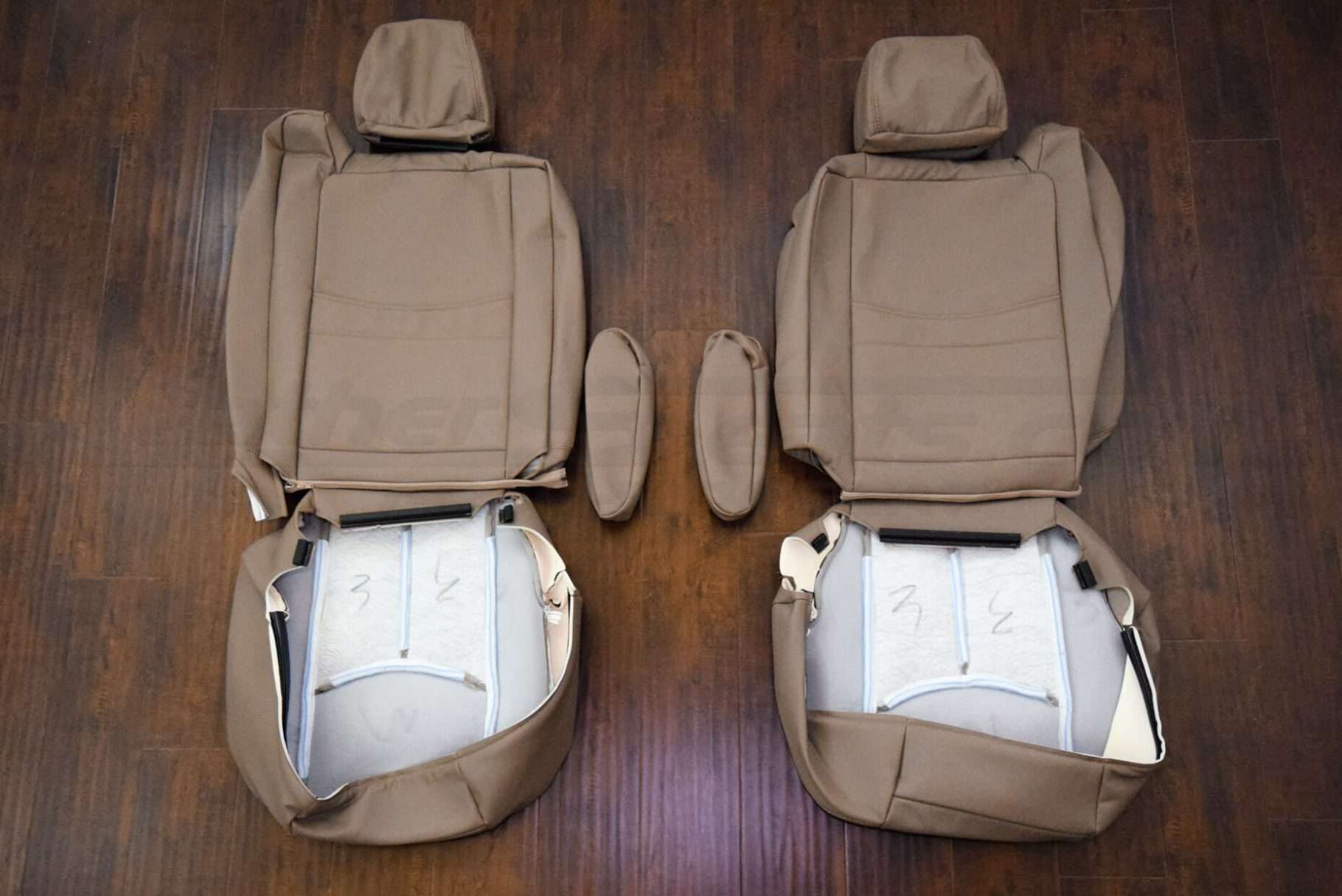 Back view of front seat upholstery