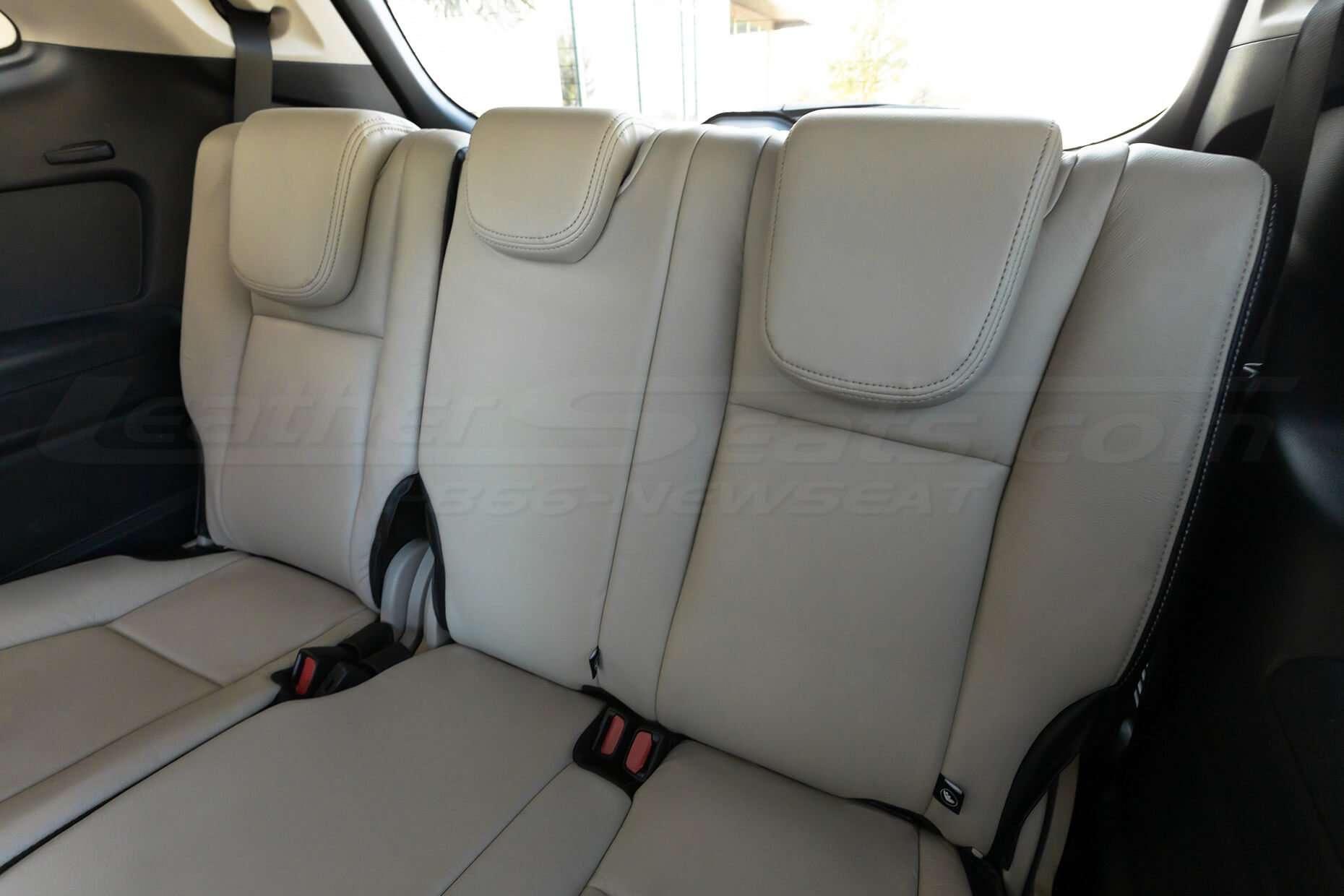 Close-up of 3rd row headrests
