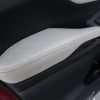 Close-up of leather door armrest