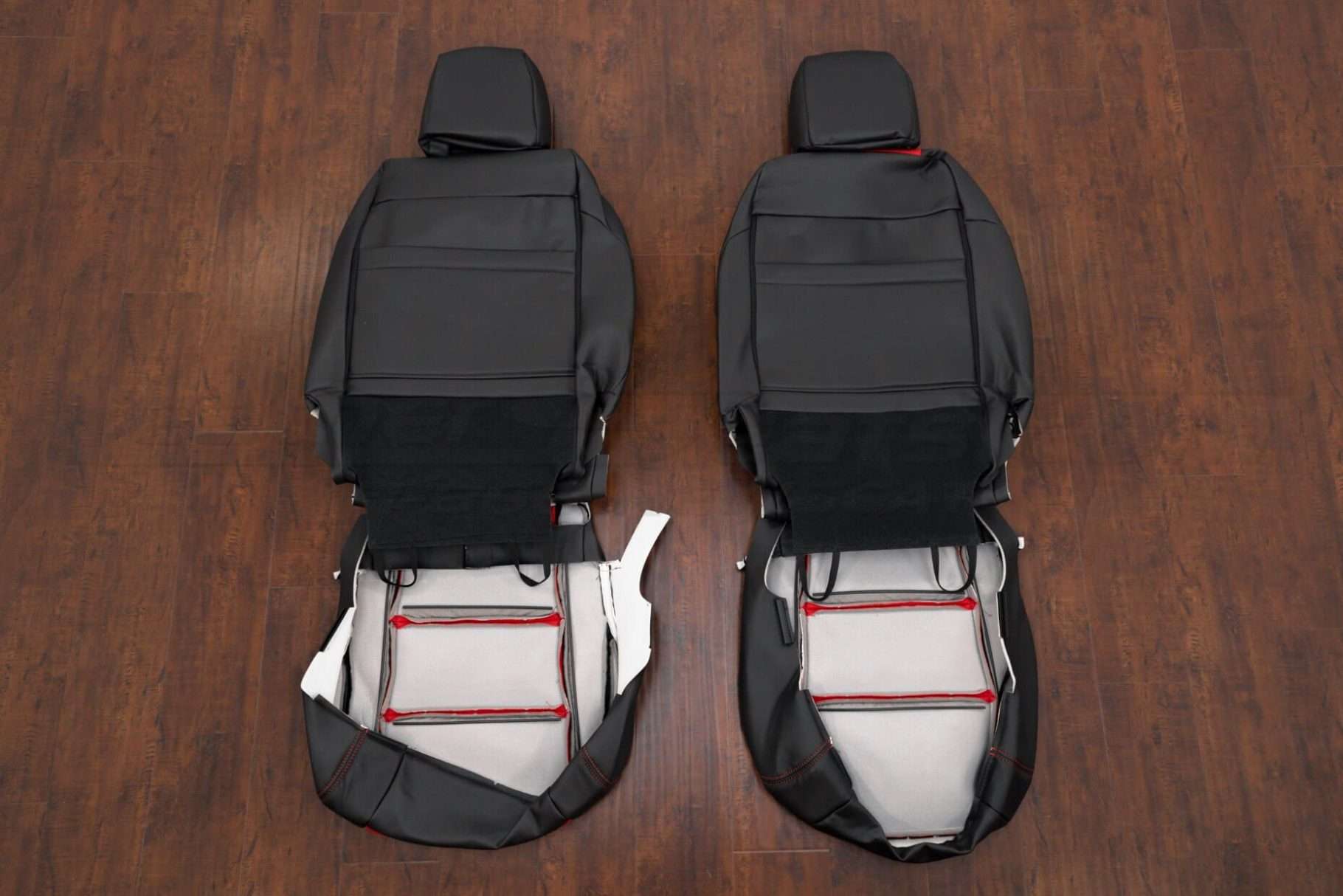 Back view of front seat upholstery